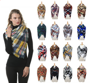 Cozy Imitation Cashmere Check Square Scarf