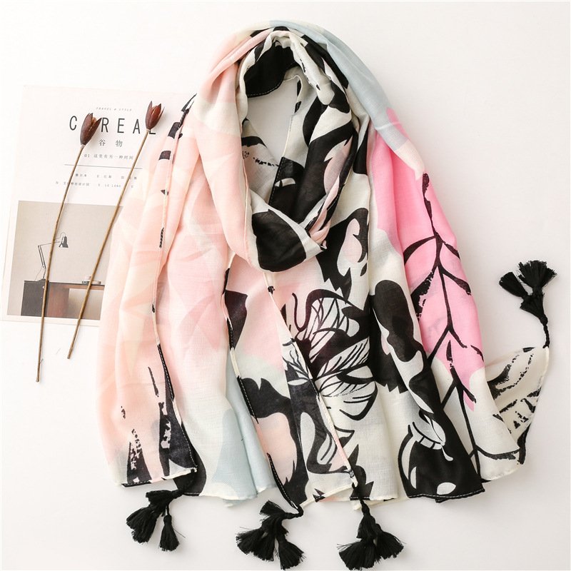 Long Beach Towel with Tassel for Women