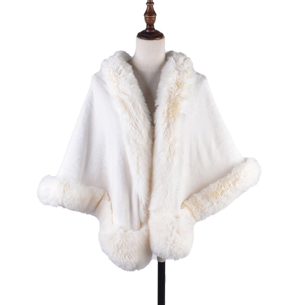 Women's Monochrome Fur Shawl for Cold Weather
