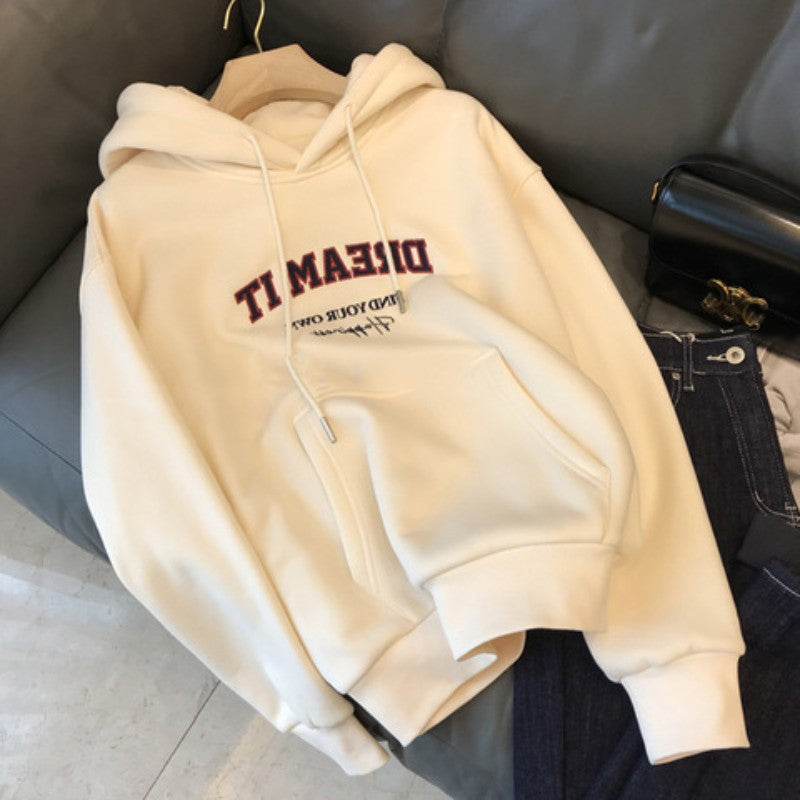 Women's Fleece-Lined Thickened Hooded Sweatshirt