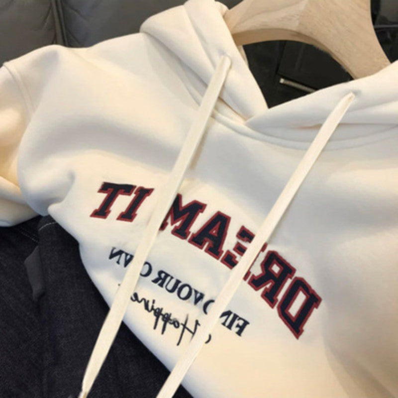 Women's Fleece-Lined Thickened Hooded Sweatshirt