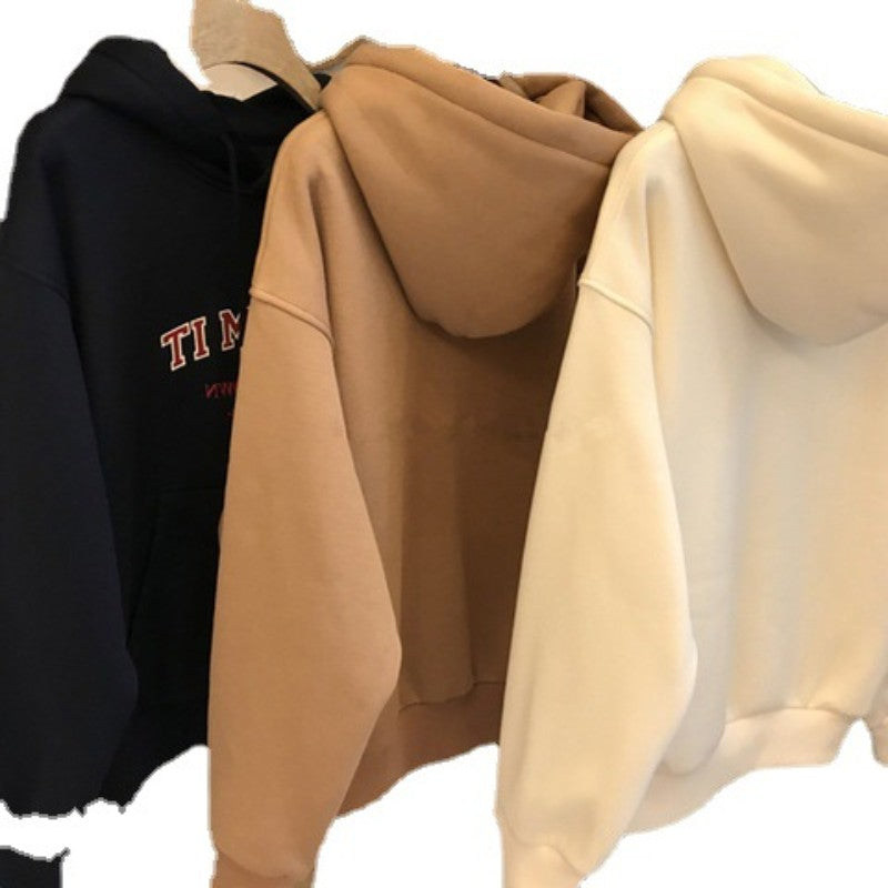 Women's Fleece-Lined Thickened Hooded Sweatshirt