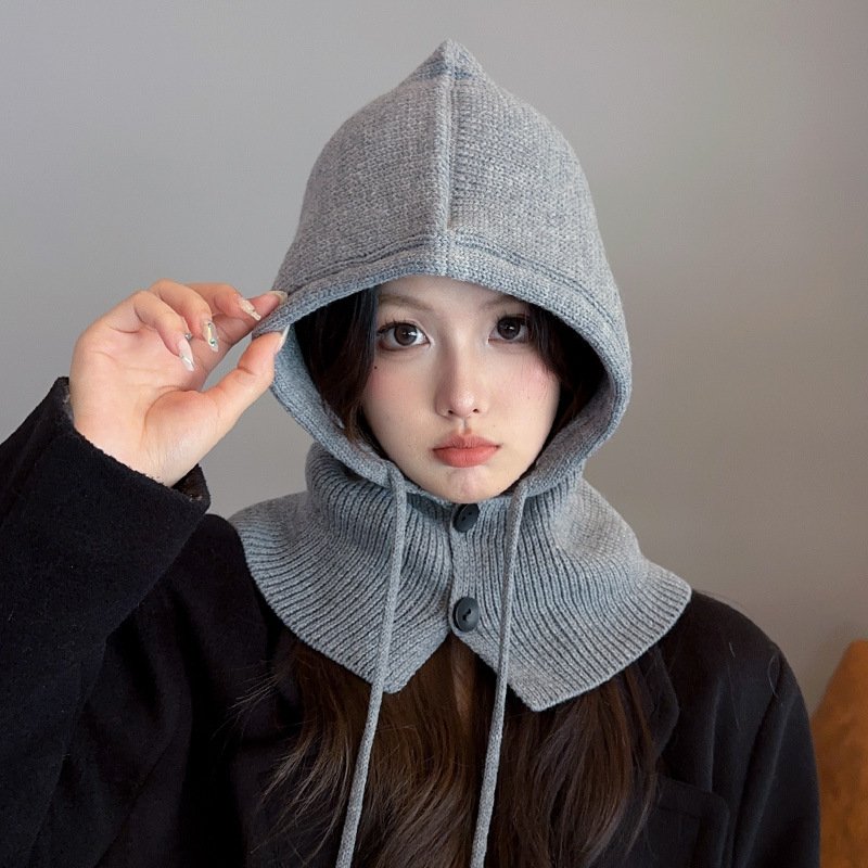 Warm Women's Knit Beanie with Dragon Phoenix Design