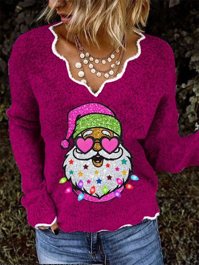 Wave Neckline 3D Printed Animal Pocket Pullover