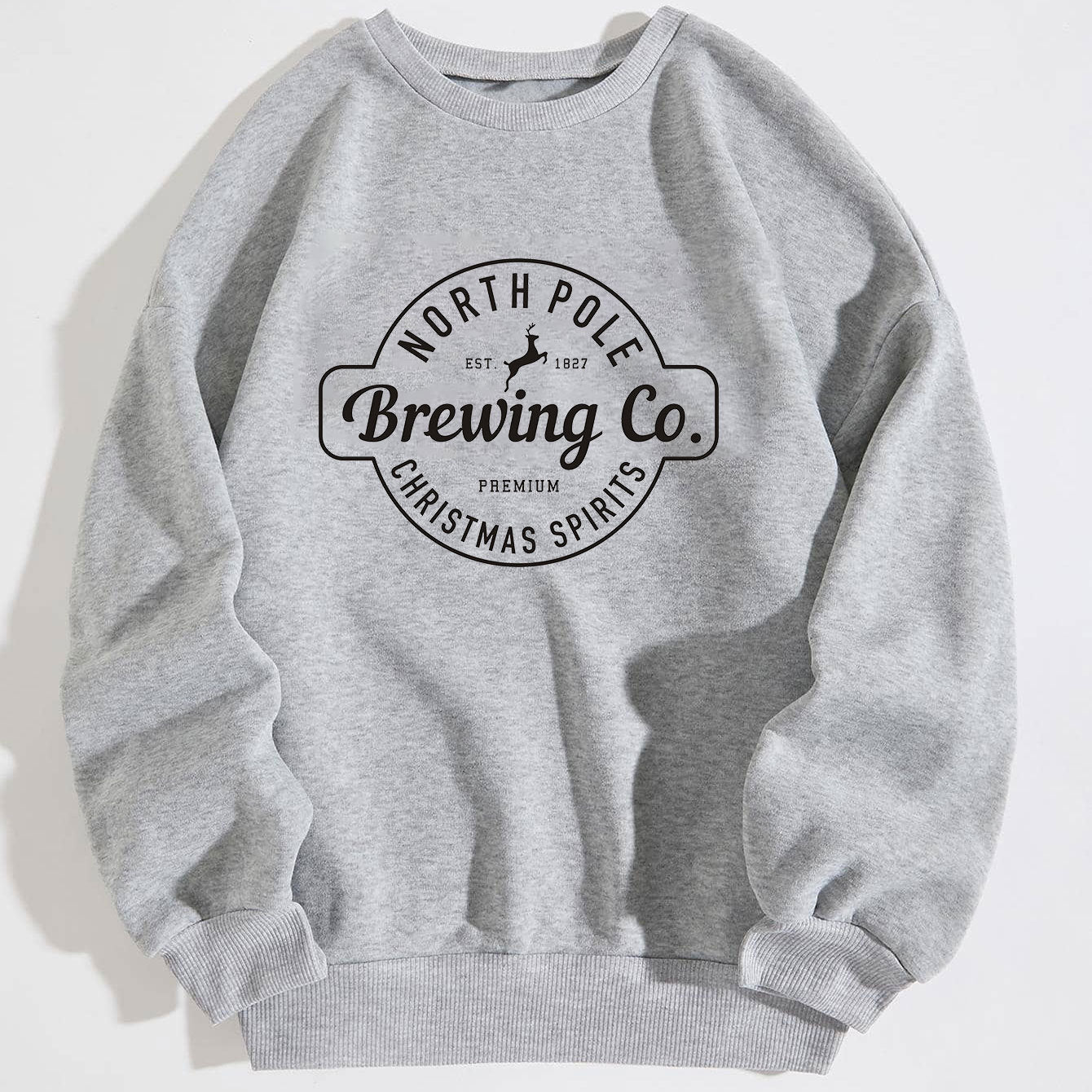 Cozy Printed Brushed Women's Round Neck Sweater