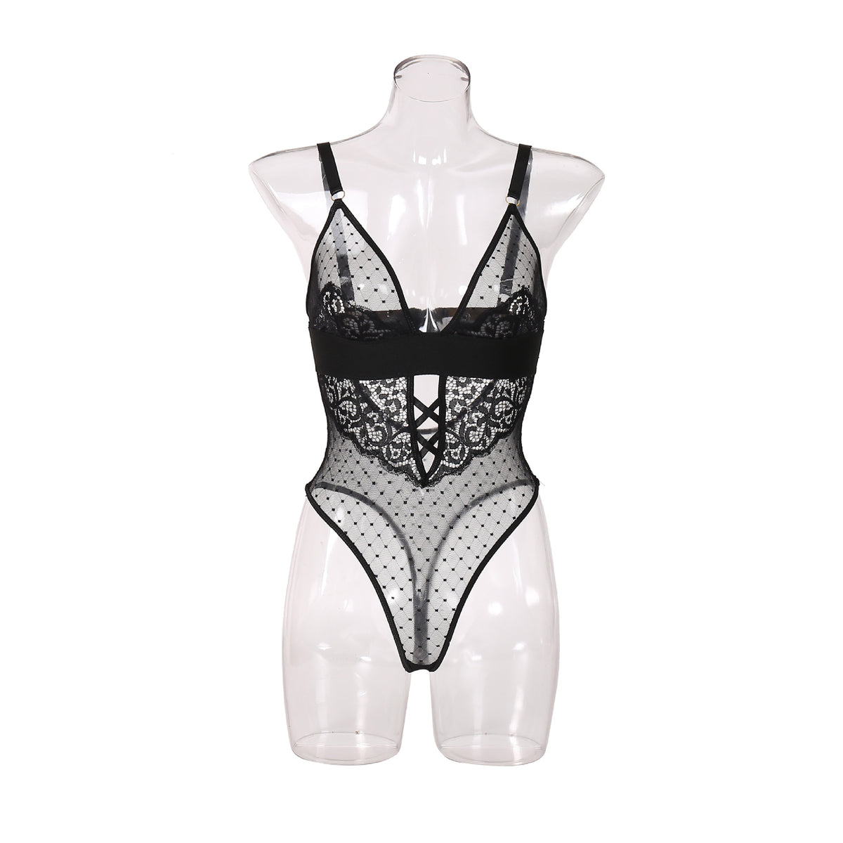 Women's Mesh Stitching Sleeveless Shaping Jumpsuit