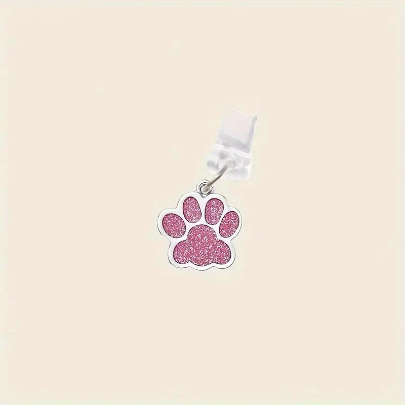 Mini Paw‑Shaped Phone Dust Plug for iPhone and Type‑C Android Ports