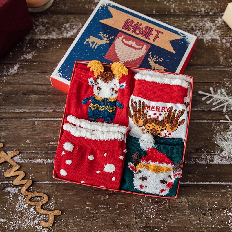 Breathable Christmas Socks for Women - Soft Cotton & Polyester Blend