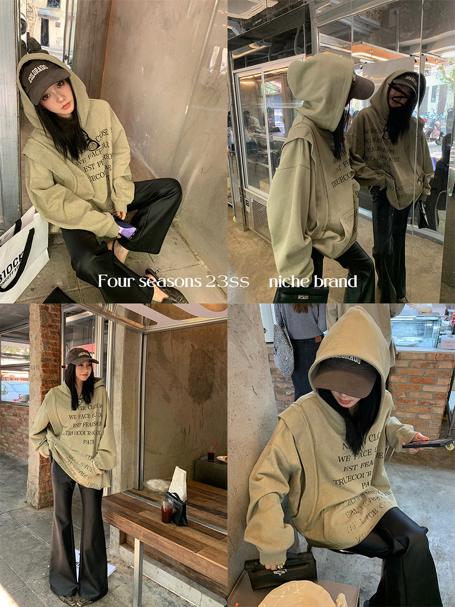 Women's Retro Oversized Graphic Hoodie American Streetwear