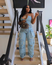 Women's Utility Workwear Pocket Jumpsuit