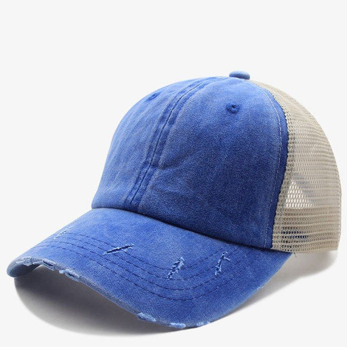Retro Washed Peaked Cap for Women