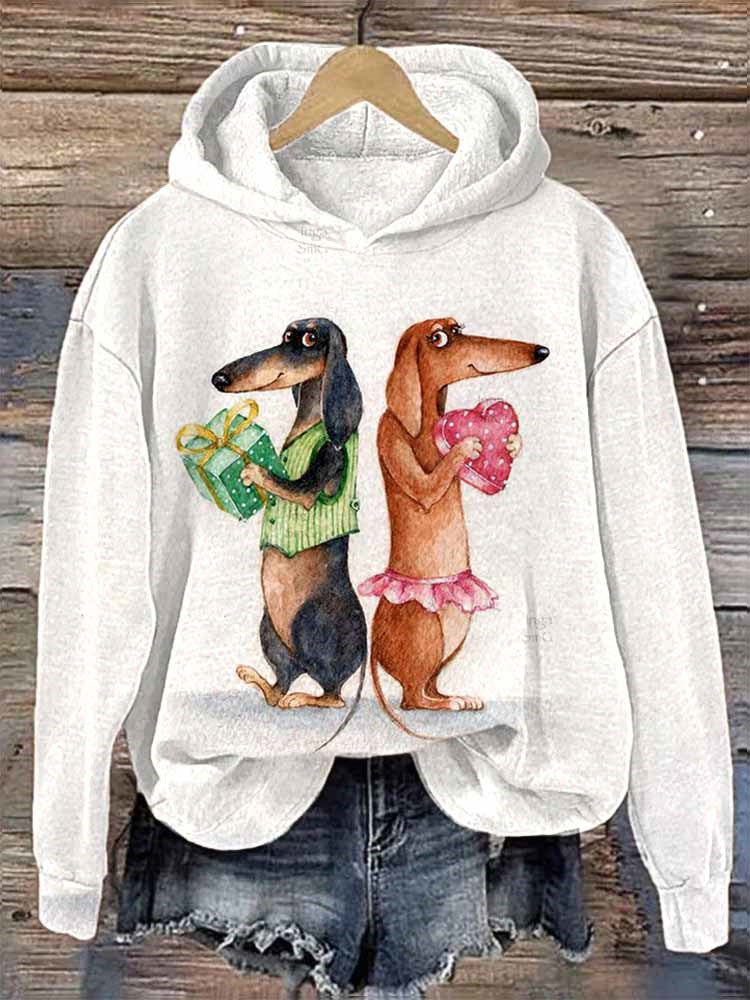 Cozy 3D Digital Print Drop-Shoulder Casual Pullover Sweater
