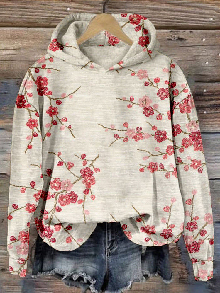 Cozy 3D Digital Print Drop-Shoulder Casual Pullover Sweater