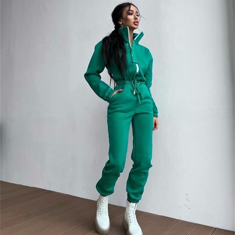 Casual Stand-up Collar Jumpsuit for Women