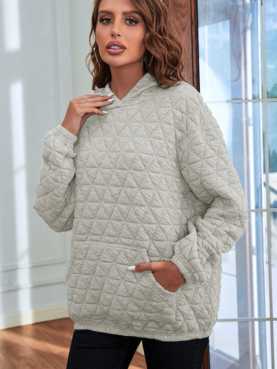 Cozy Solid Color Women's Hooded Pullover Sweater