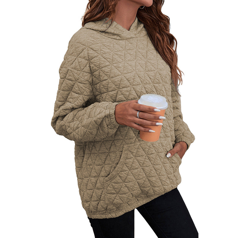 Cozy Solid Color Women's Hooded Pullover Sweater