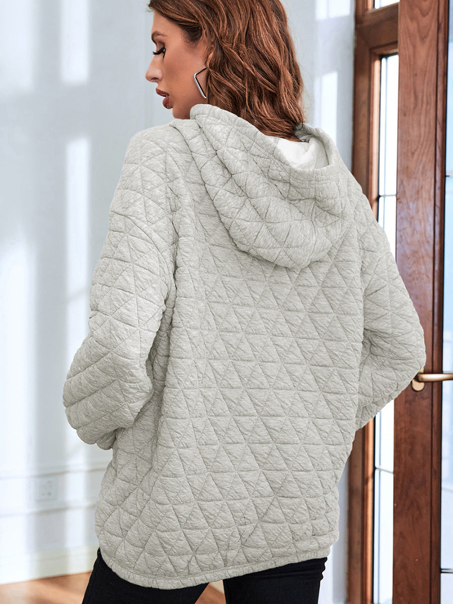 Cozy Solid Color Women's Hooded Pullover Sweater