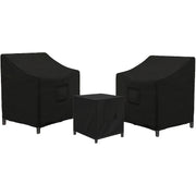 3pcs Black 600D Durable Fabric Outdoor Veranda Patio Garden Furniture Cover Set, Fit for Outdoor Wicker Patio Furniture Sets, Rattan Chair Conversation Sets, All-Season Protection, Patio Furniture Covers, Patio Furniture C, Garden Furniture Outdoor, Garde