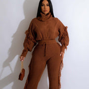 Casual Long Sleeve Turtleneck Jumpsuit