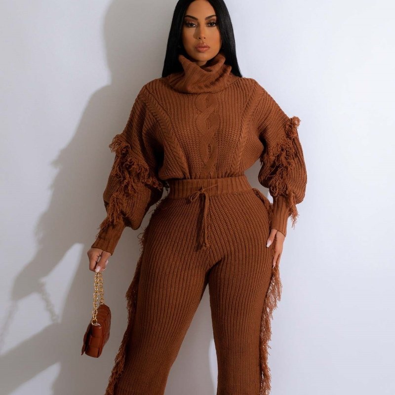 Casual Long Sleeve Turtleneck Jumpsuit