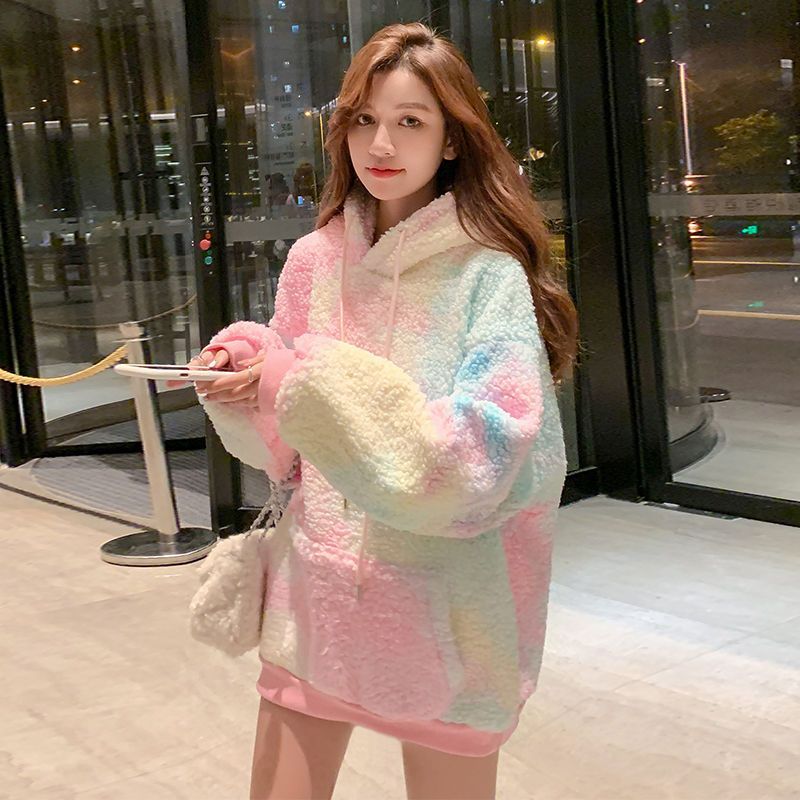 Cozy Fleece-Lined Tie-Dye Hooded Sweater