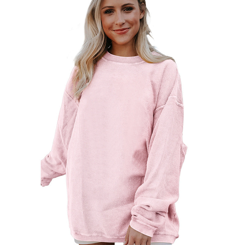Women's Letter Print Casual Round Neck Pullover Sweater