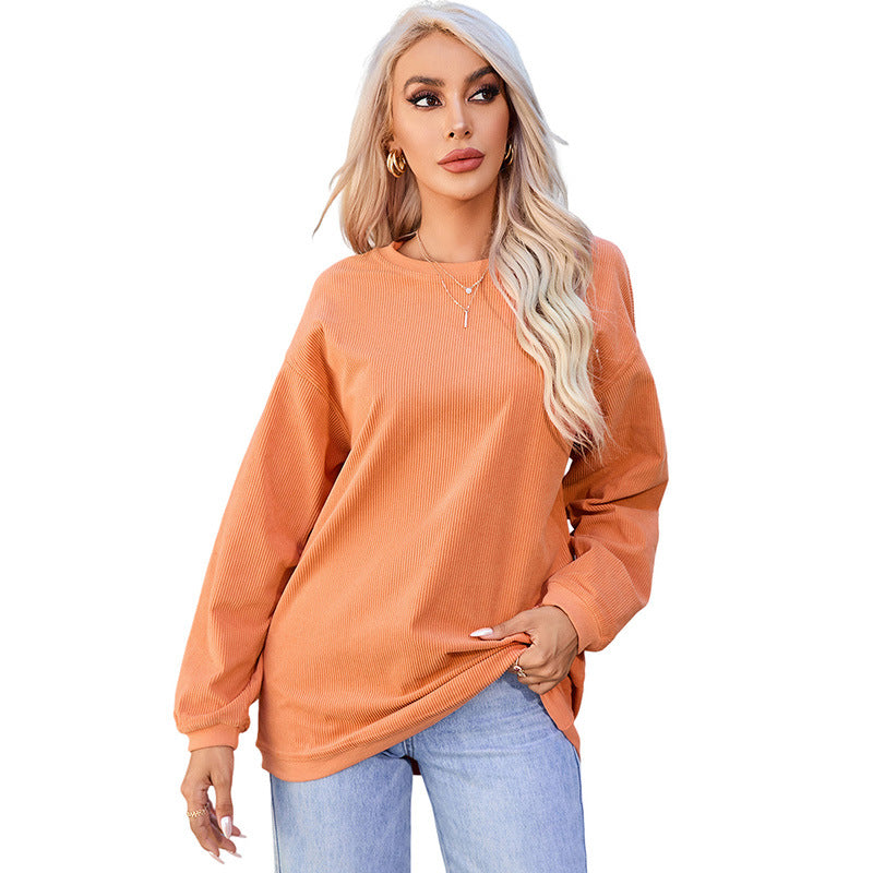 Women's Letter Print Casual Round Neck Pullover Sweater