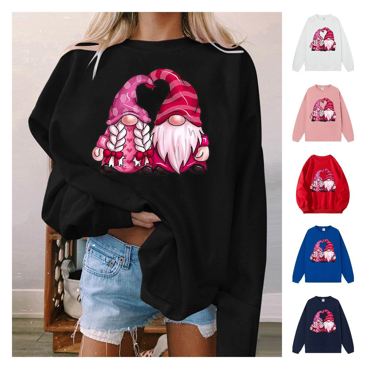Casual Plus Size Crew Neck Pullover Sweatshirt