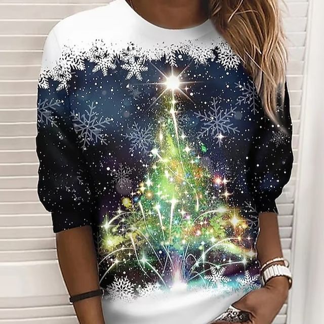 Festive 3D Christmas Long-Sleeve Pullover Sweater