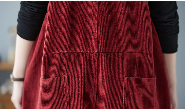 Vintage Corduroy Wide Leg Suspender Overalls