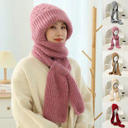 Winter Warm Knitted Hat Scarf Set for Women
