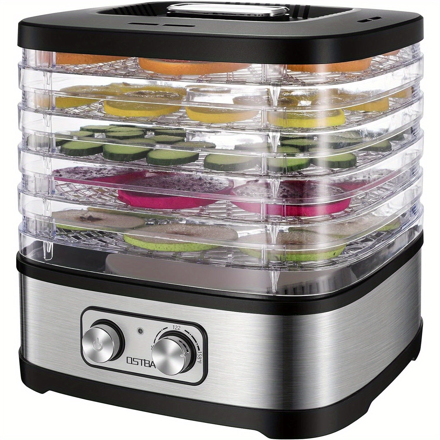 Electric Food Dehydrator with Temperature Control, 5 BPA‑Free Trays – 240W
