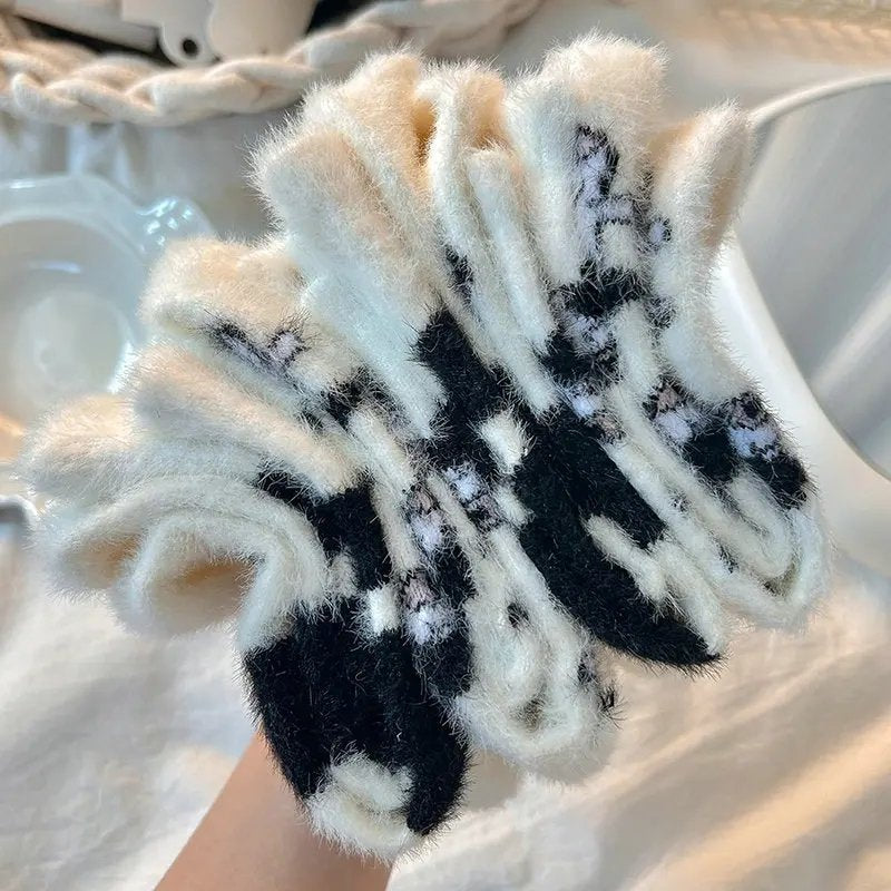Cozy Cow Spot Warm Socks for Women