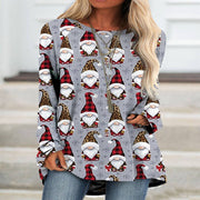 Festive Christmas Print Slim Fit Pullover Sweatshirt