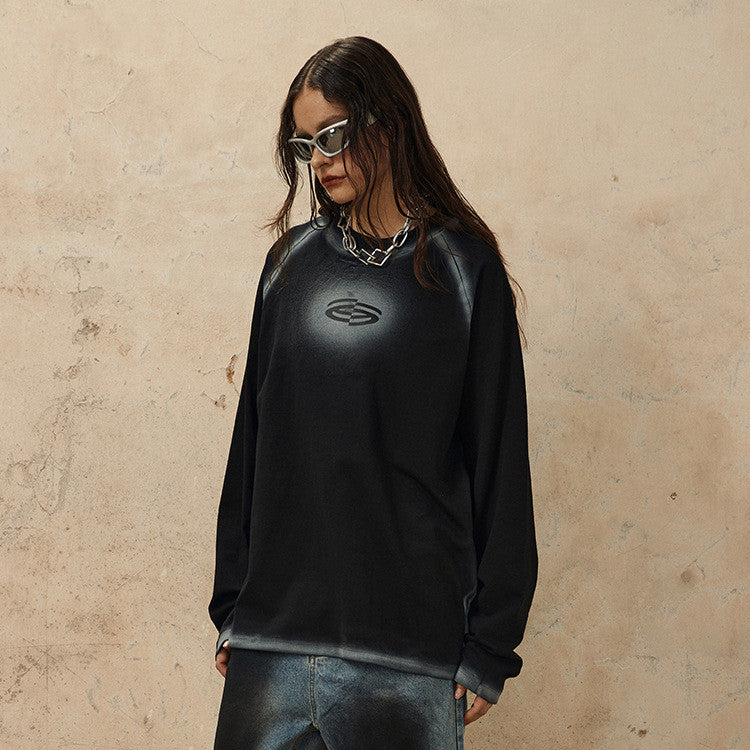 Retro Goth Spray Paint Cotton Loose Graphic Tee