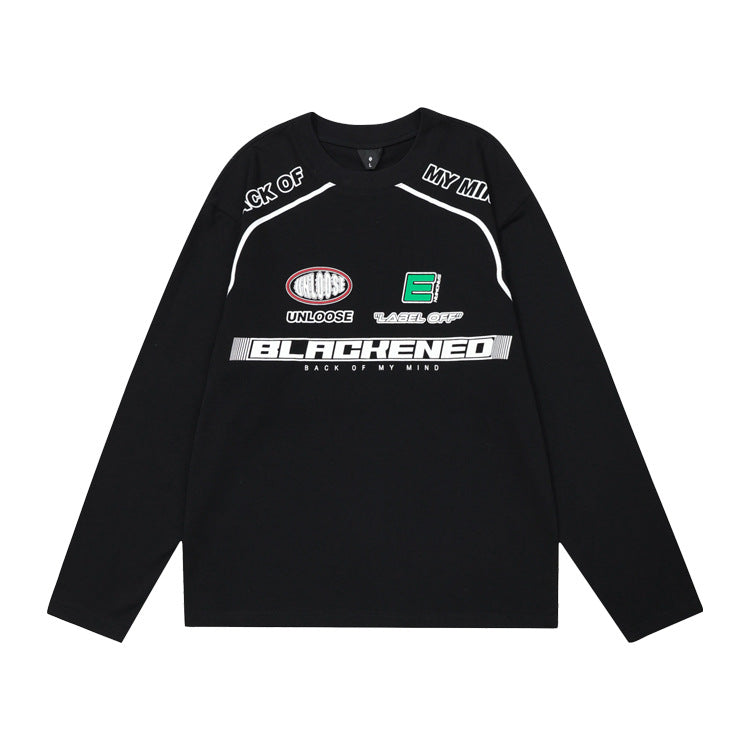 Locomotive Print Long Sleeve Loose Casual Sweatshirt