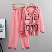 Women's Winter Knit Set Coat & Pants Suit