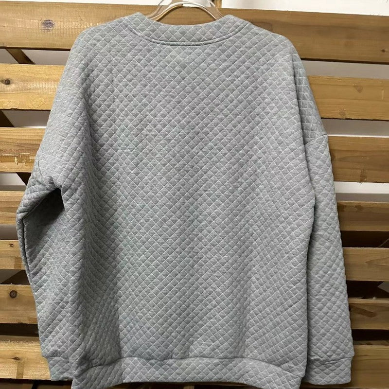 Leopard Splicing Drop Shoulder Zipper Women's Sweater