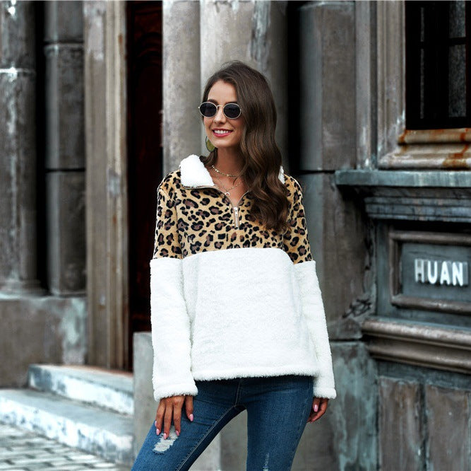 Chic Leopard Print Long-Sleeve Autumn & Winter Sweater