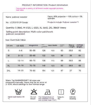 Chic Colorblock Long-Sleeve Pullover Sweater
