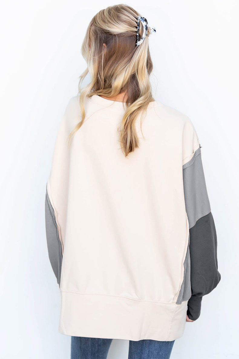 Chic Colorblock Long-Sleeve Pullover Sweater