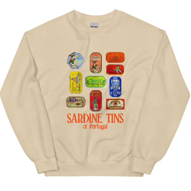 Trendy Canned Fish Print Crewneck Sweatshirt