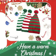 Cozy Winter Knit Cap - Red & Green Stripes