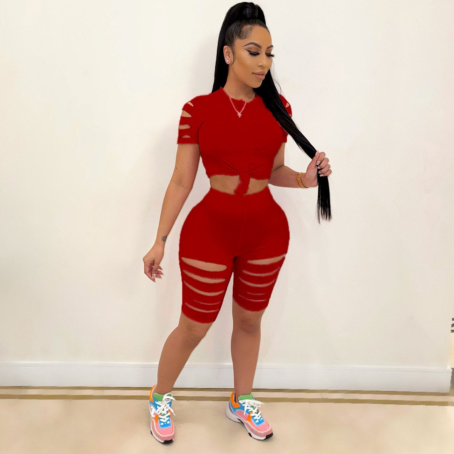 Ripped Leisure Jumpsuit for Women