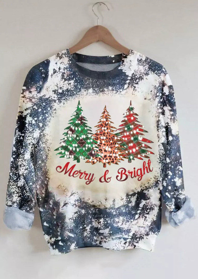 Women's Festive Christmas Tree Long-Sleeve Holiday Top
