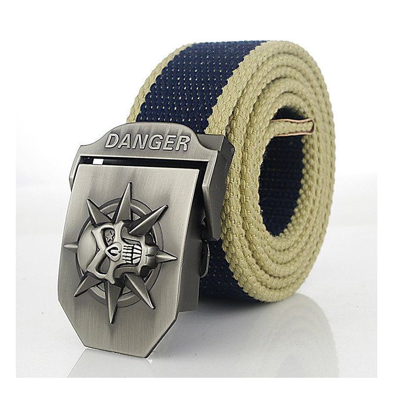 Stylish Alloy Canvas Belt with Automatic Buckle