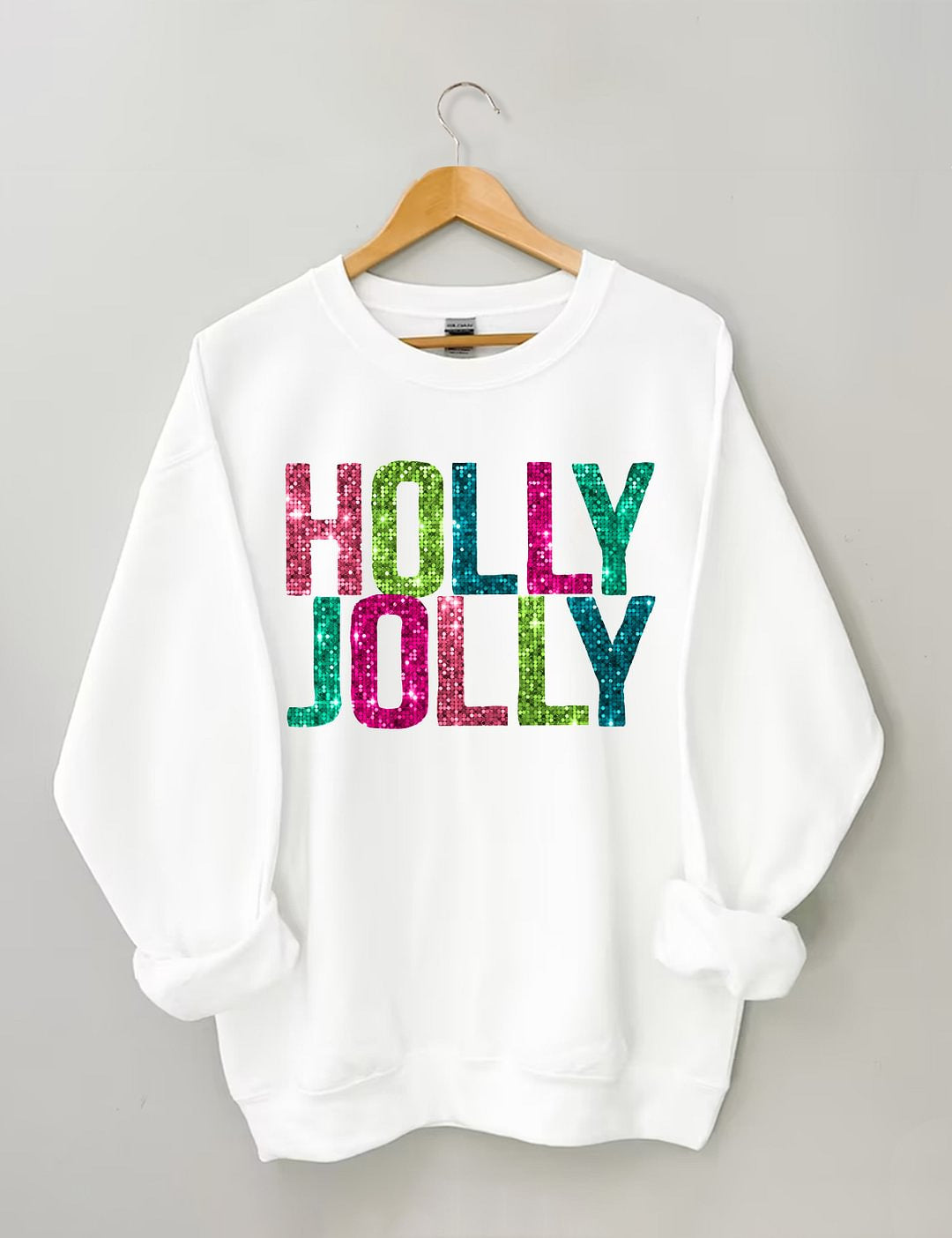 Chic Round Neck Printed Cotton Sweatshirt for Women