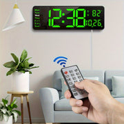 Large Digital Wall Clock with Remote, Large Display LED Wall Clock for Living Room/ Gym/ Shop/ Warehouse/ Office Decor, Auto Dimming, Timer
