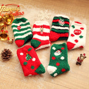 Coral Velvet Christmas Socks for Women