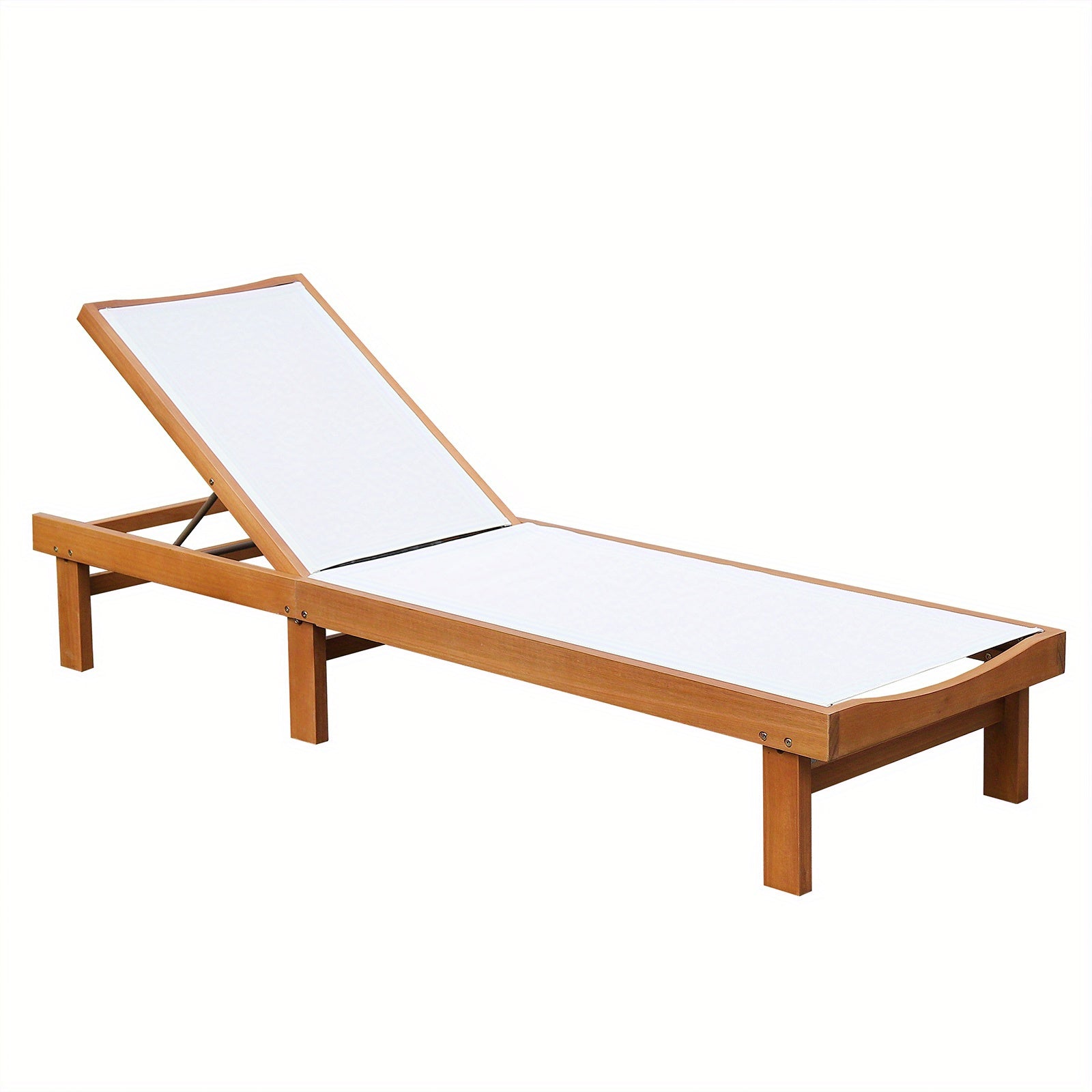 Outdoor Chaise Lounge Chair with 5‑Position Adjustable Backrest, Quick‑Dry Fabric and Solid Eucalyptus Wood – Supports 400 lb